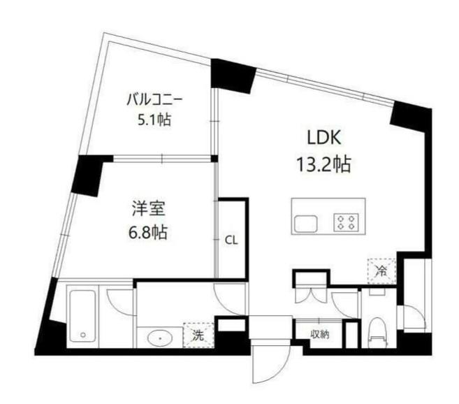 エフテラス(1LDK/4階)の間取り写真