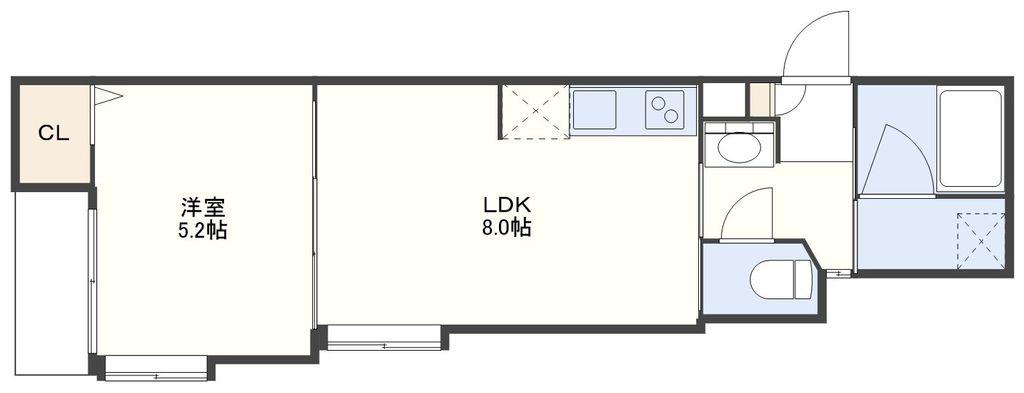 すまいるマンション平和町(1LDK/2階)の間取り写真