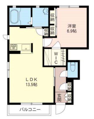 LAPLACE F(1LDK/1階)の間取り写真