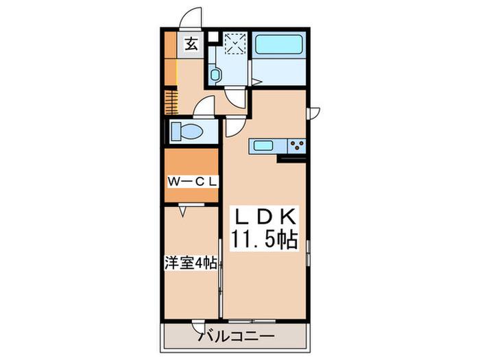 セレニティーステージ(1LDK/2階)の間取り写真