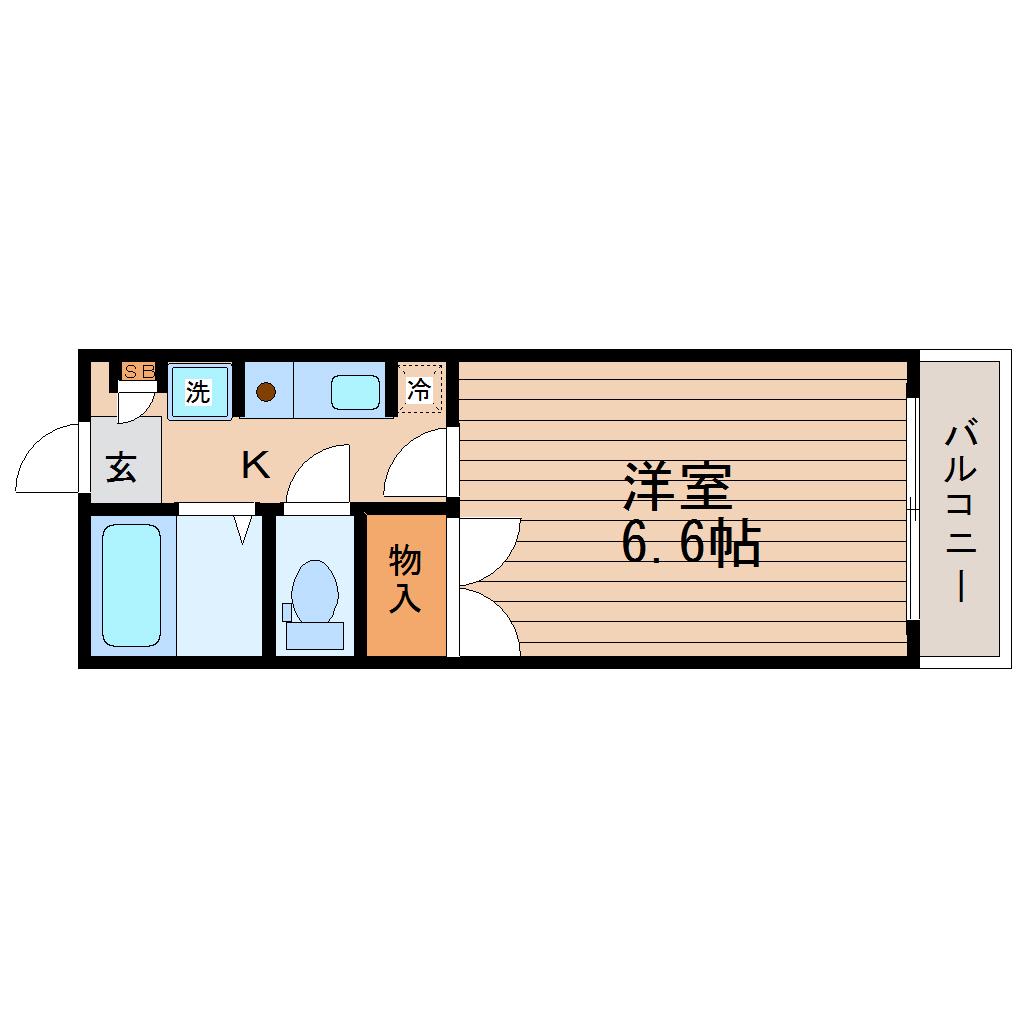 TS五輪ビル(1K/4階)の間取り写真