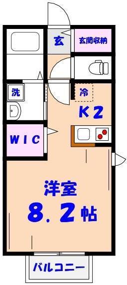 トリアノン真間(1K/2階)の間取り写真