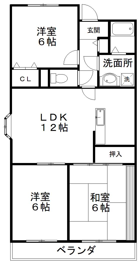ファミールEMC(3LDK/1階)の間取り写真