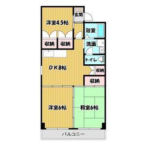 グランシャリオ89 A(3LDK/3階)の間取り写真