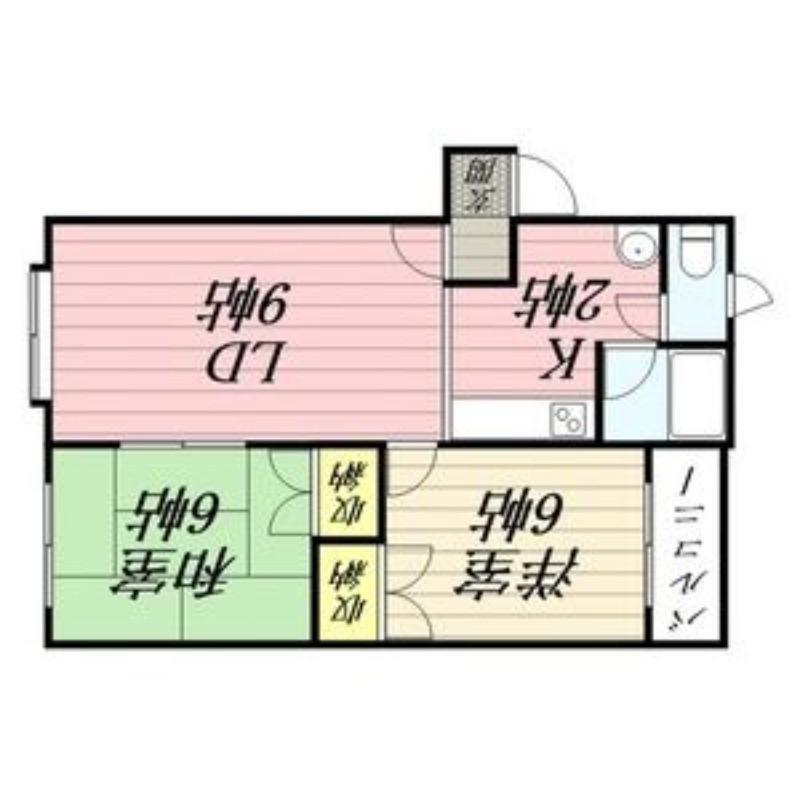 PLAZA IN SHINKAWA(2LDK/1階)の間取り写真