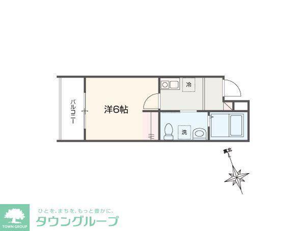 MELLAS志木(1K/2階)の間取り写真
