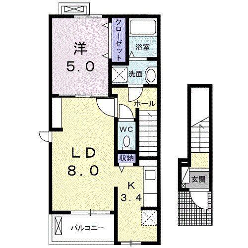 BEST HOUSE III A(1LDK/2階)の間取り写真