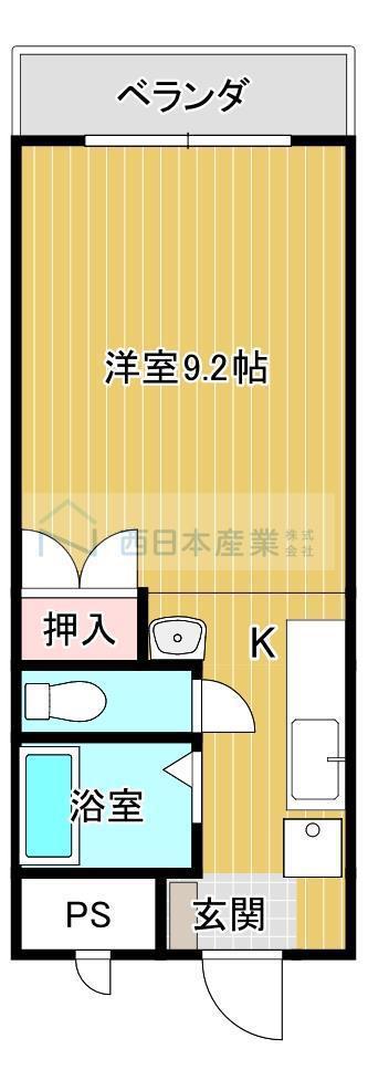 サンアップビル(ワンルーム/2階)の間取り写真