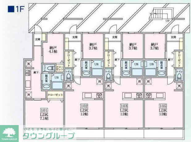 フロントフィールド9(1SLDK/1階)の間取り写真