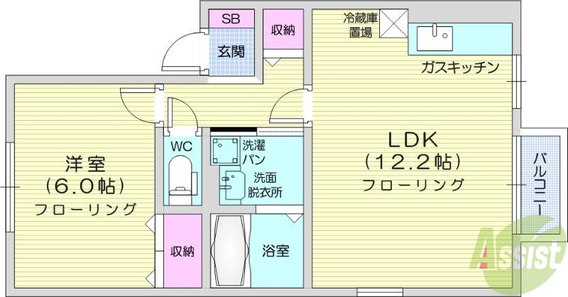 クラレンスホワイトⅠ(1LDK/2階)の間取り写真