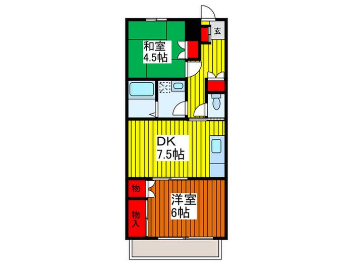 メゾンプランタン(2DK/2階)の間取り写真