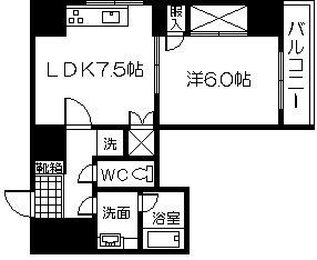 日宝エミール天文館(1DK/3階)の間取り写真