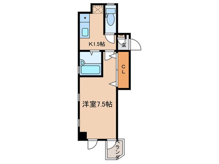キャトルセゾンII(1K/2階)の間取り写真