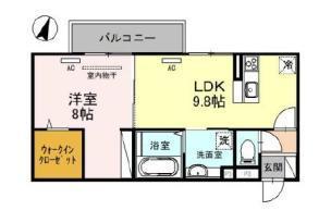 D-ROOM NANKAI(1LDK/2階)の間取り写真