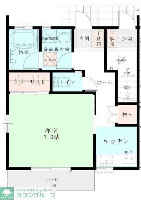 レジデンスおゆみ野A(1K/1階)の間取り写真