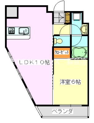 RICHEヤマダIII(1LDK/3階)の間取り写真