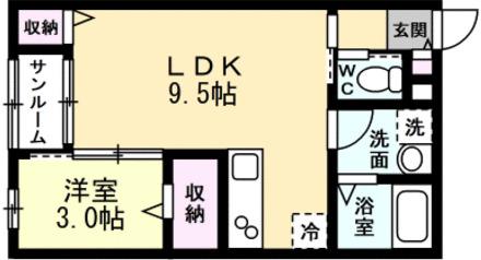 FELICE(1LDK/1階)の間取り写真