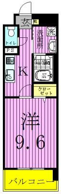 シャトゥーオリラニ東65(1K/3階)の間取り写真