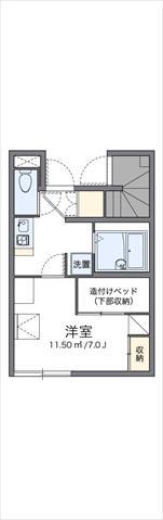 レオパレスシャルム ふるーる(1K/1階)の間取り写真