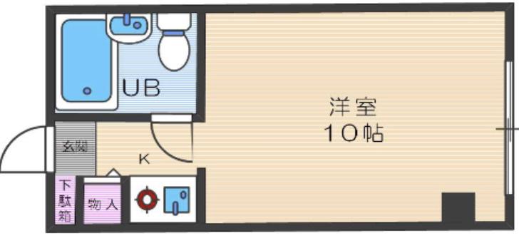 UKマンション(ワンルーム/3階)の間取り写真