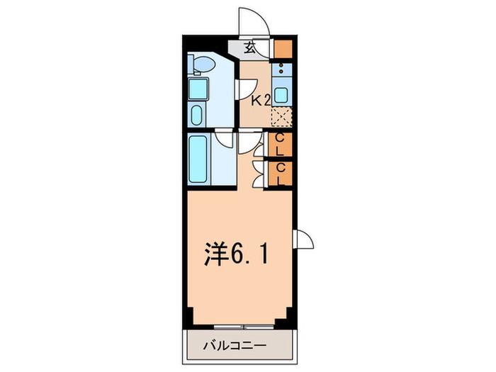 アジールコート品川中延(1K/2階)の間取り写真
