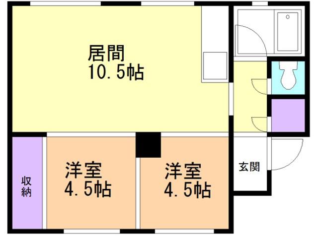 スワンマンション(2LDK/1階)の間取り写真