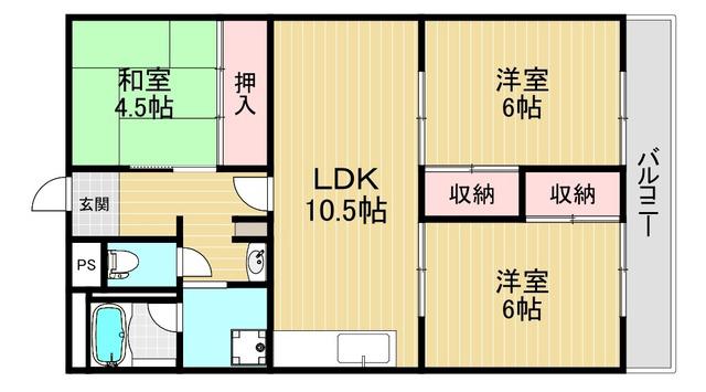 コーポフェニックス(3LDK/1階)の間取り写真