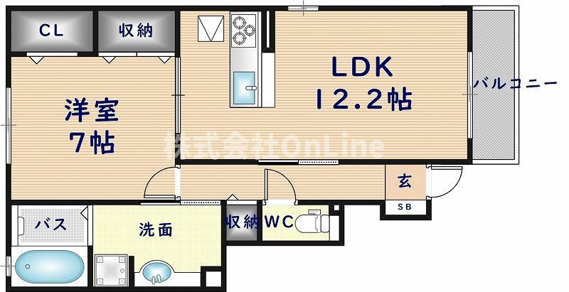 ソレイユ(1LDK/1階)の間取り写真