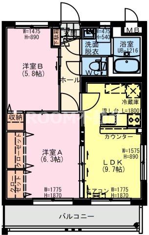 FIORE REIZIII(2LDK/2階)の間取り写真