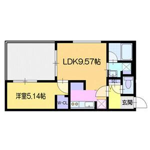 菊水5-1MS(1LDK/1階)の間取り写真