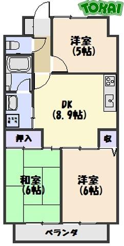 CENTURY HIGHLAND(3DK/12階)の間取り写真