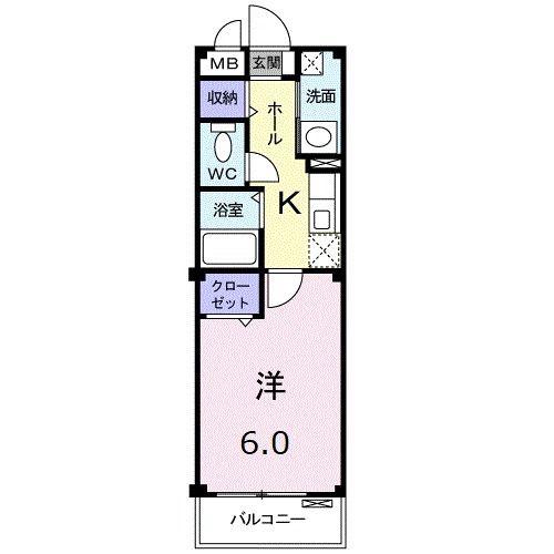 アルテミス(1K/1階)の間取り写真