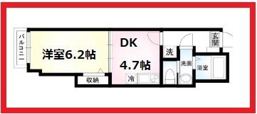 ハイムルーエ(1DK/2階)の間取り写真