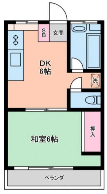 清水マンション(1DK/3階)の間取り写真