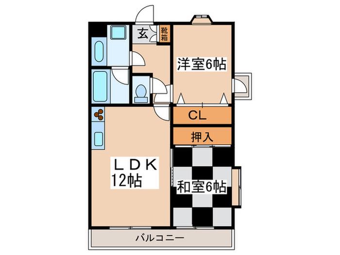 パークサイドマンション(2LDK/2階)の間取り写真