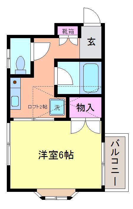 コーポカインド(1K/2階)の間取り写真