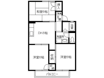 セジュール東加古川(3DK/2階)の間取り写真