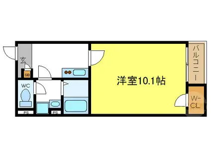 レオネクストアリビオ加美(1K/2階)の間取り写真