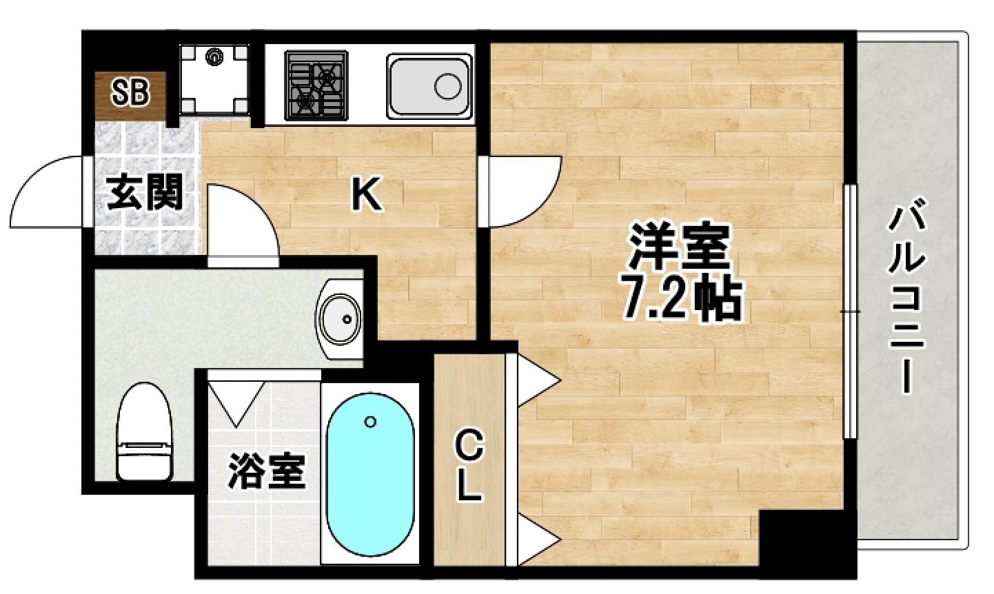 エムプラザ長居駅前(1K/10階)の間取り写真