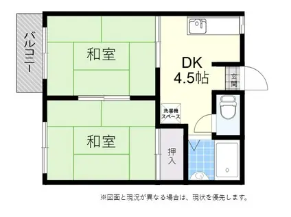 フォーブル津末(2DK/2階)の間取り写真