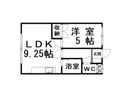 ハイツポパイ(1LDK/1階)の間取り写真