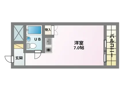 ヴェルドール 南田辺(ワンルーム/3階)の間取り写真