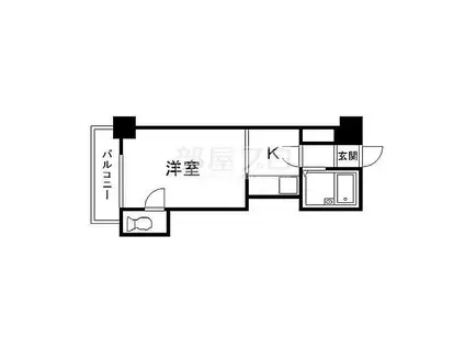 カーサマルヤマ(1K/4階)の間取り写真
