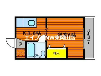 ホワイトメゾンブランセ(1K/2階)の間取り写真