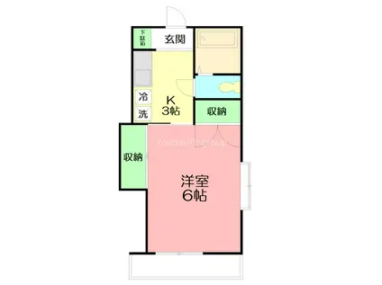 ドミールタカミネ(1K/2階)の間取り写真