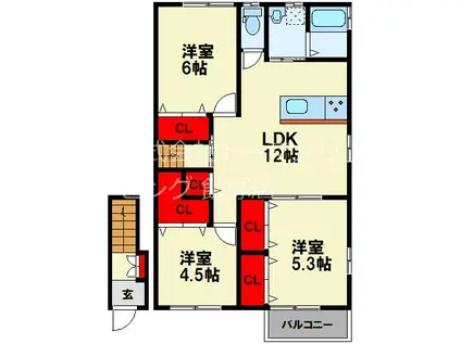 MIKI HOUSE VII(3LDK/2階)の間取り写真