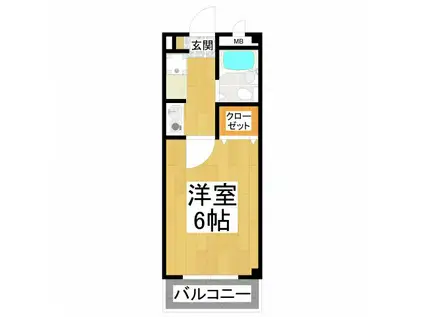 ラシャンブル福田Ⅰ(1K/2階)の間取り写真