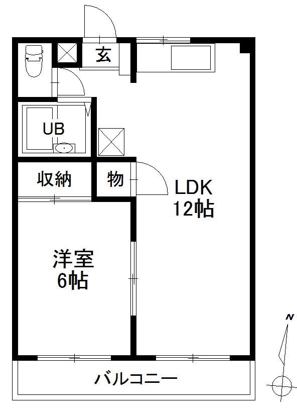 チェリーハウスふじ(1LDK/2階)の間取り写真