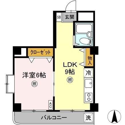 レジデンス板野 (1LDK/5階)の間取り写真