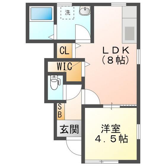 リーブルファイン前田町(1LDK/1階)の間取り写真